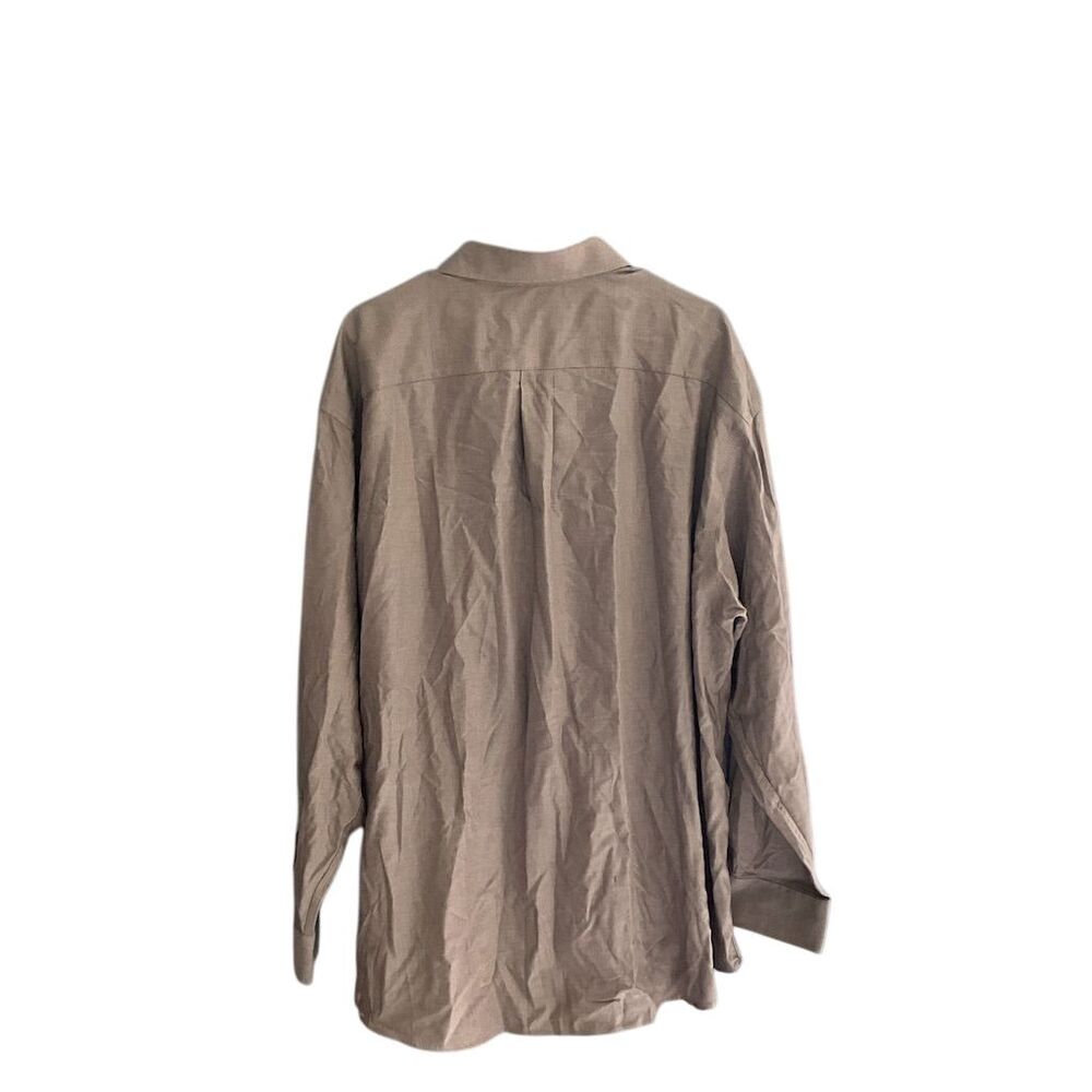 Roundtree & York Men‎ 3XL Brown Long Sleeve Button-Up Shirt Non-Iron Classic Fit - Picture 2 of 4